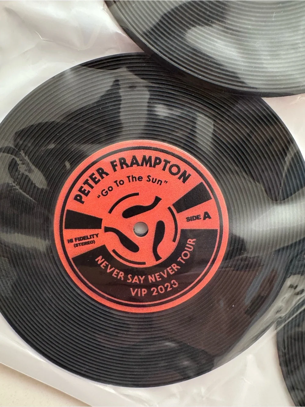 New Peter Frampton VIP Swag 8 pc Record Coaster set